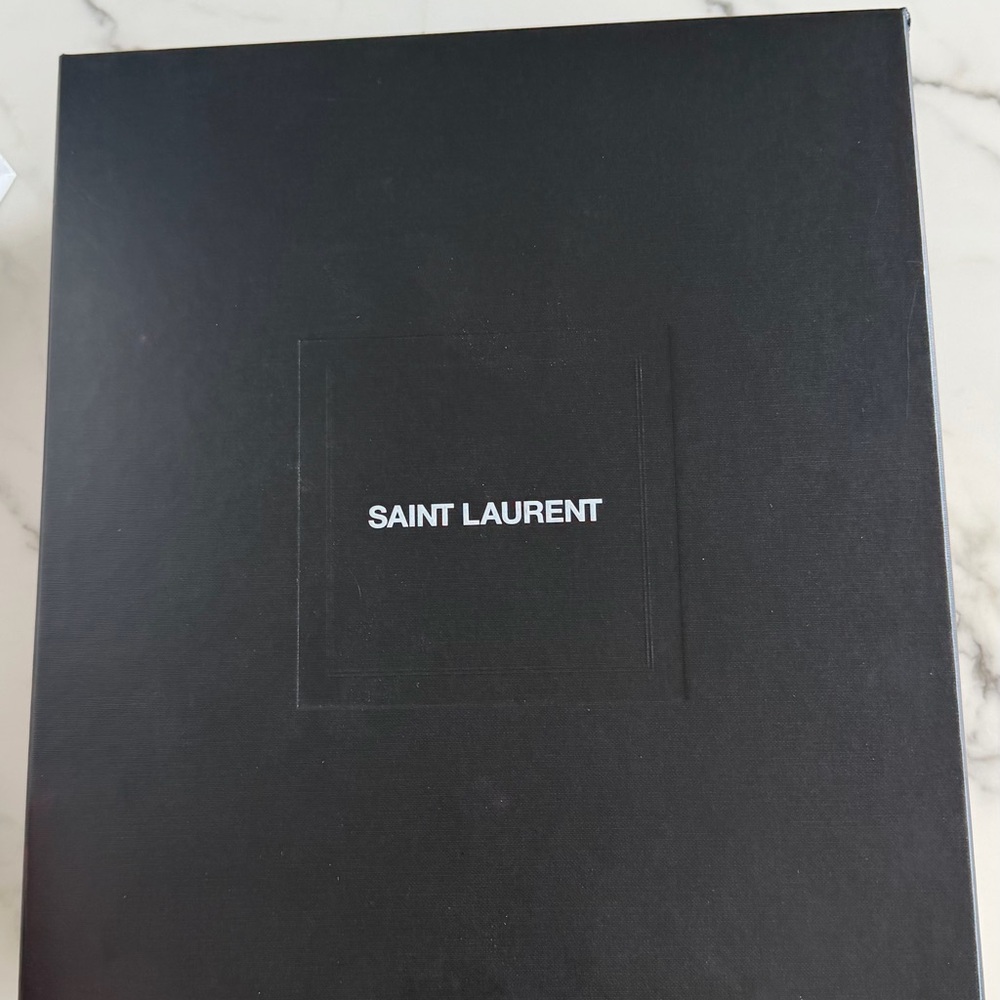 Saint Laurent Dark Red Platform Sandals - Picture 3 of 7